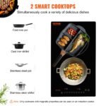 Electric Cooktop, 2 Burners, 12 Induction Stove Top, Built-in Magnetic Cooktop 1800W, 9 Heating Level Multifunctional Burner, LED Touch Screen W Child Lock  Over-Temperature Protection - Image 4
