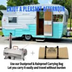Stainless Steel Pizza Oven Outdoor 12 Automatic Rotatable Pizza Ovens,Portable Wood Fired Pizza Oven Pizza Maker With Timer, Built-in Thermometer,Pizza Cutter - Image 3