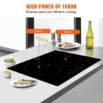 Electric Cooktop, 2 Burners, 24 Induction Stove Top, Built-in Magnetic Cooktop 1800W, 9 Heating Level Multifunctional Burner, LED Touch Screen W Child Lock  Over-Temperature Protection - Image 9