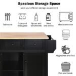Kitchen Cart With Rubber Wood Flip Top - Image 6