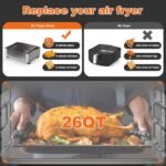 Geek Chef Air Fryer 6 Slice 26QT 26L Air Fryer Fry Oil-Free   Extra Large Toaster Oven Combo   Air Fryer Oven  Roast  Bake   Broil  Reheat   Convection Countertop Oven   Stainless St - Image 8